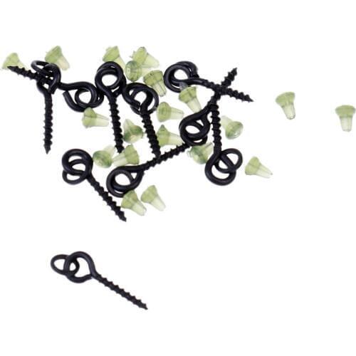 10Pcs Bait Screw Peg Carp Fishing Terminal Tackle Up Hook & 20Pcs Hook Stops