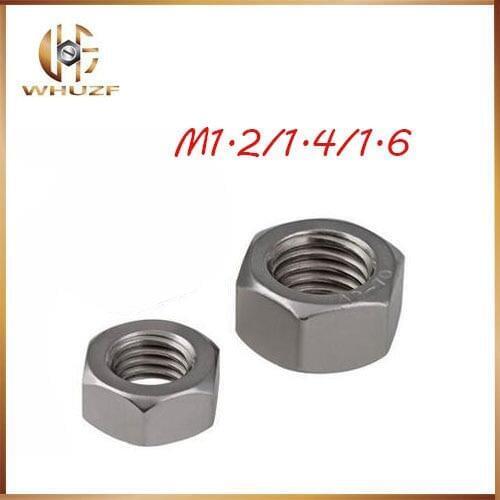100Pcs DIN934 M1.4 M1.6 M2 M2.5 M3 M4 Carbon Steel Hex Nut Hexagon Nuts Metric Thread Suit For Screws Bolts HW010