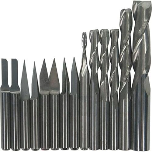 14pcs cnc Drilling bits 3.175mm Tool Cutter Carving Knife for cnc engraving machine