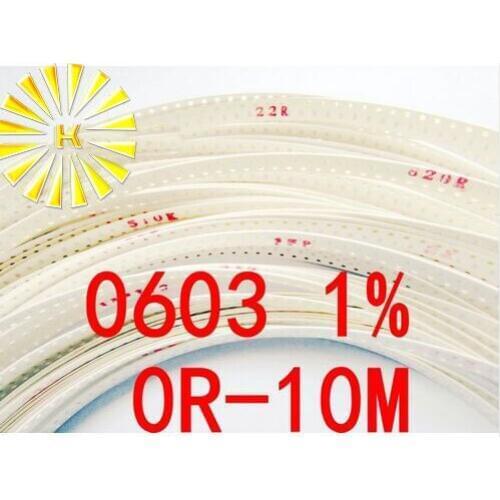 170valuesX50pcs=8500pcs 0603 SMD Resistor Kit Assorted Kit 0R-1M ohm 1% Sample Kit Sample bag Fuse