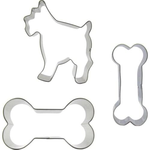 3pcs Bone,Dog shaped Cookie Cutter Biscuit Press Stamp Embosser Sugar Pasty DIY Cake Baking Mould cake Cookie Baking Tools