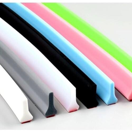 6 colors Shower Kitchen worktop Dam Water Stopper silicone Collapsible Shower Threshold Water Barrier for Bathroom Kitchen