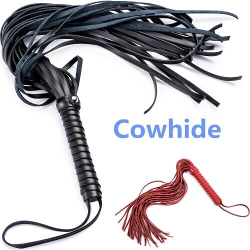 68cm Genuine Leather Whip Sex Toys with Tassel for Slave Role Play Adults SM Games to Slap Strap Beat Erotic Tool for Couples