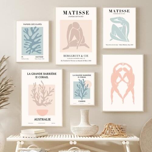 Matisse Abstract Sitting Woman Leaves Wall Art Canvas Painting Vintage Nordic Posters And Prints Decor Picture For Living Room