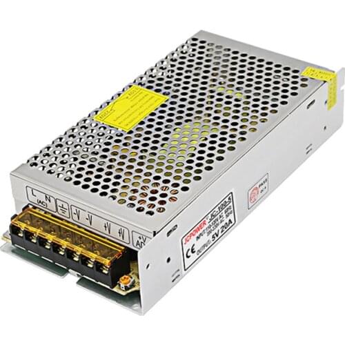 AC 100V-240V to DC 5V 20A 100W Power Suply Switching Transformer Adapter Charger Led Driver for LED Strip Light CCTV Display