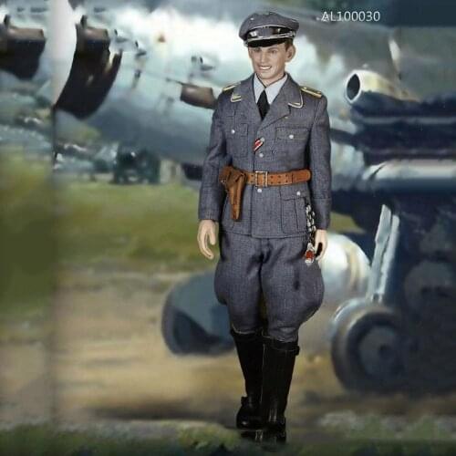AL100030 1/6 Scale WWII German Luftwaffe Fighter Ace Pilot Alert Line Boundary Play Model Solider Action Figure for Fans Gifts