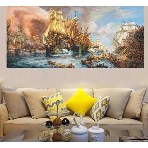 Battle at sea landscape Full Square Round Drill 5D Diy diamond Painting mosaic Diamond diamond Embroidery needleworkZP-529