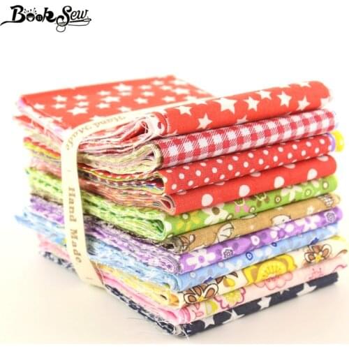 Booksew New Cotton Fabric 7 PCS/ Lot 9CMx50CM Sewing TIssue Material Patchwork Dolls DIY Crafts Home Textile