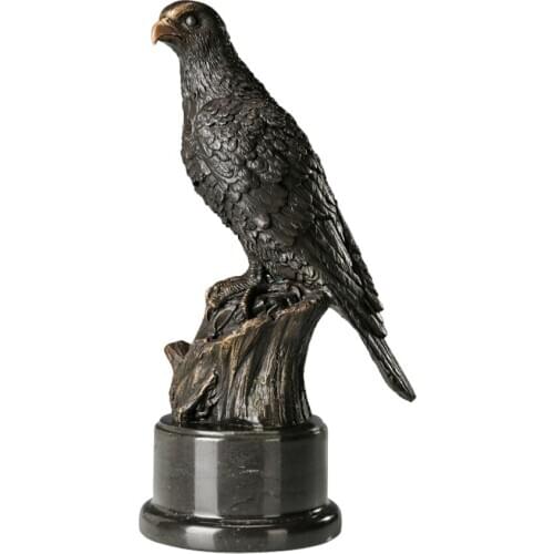 Arab Eagle Bronze Statue Hawk Animal Sculpture Bird Falcon Figurine Art Office Decor Business Gifts