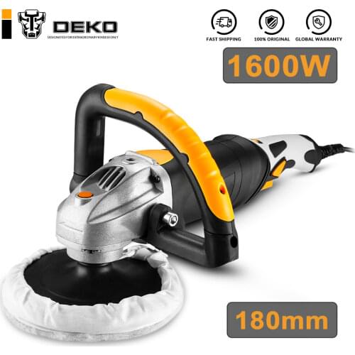 DEKO 220V 1600W Variable Speed Auto Polishing Machine 3200rpm 180mm Electric Polisher Car Polisher Floor Sanding Waxing Tools