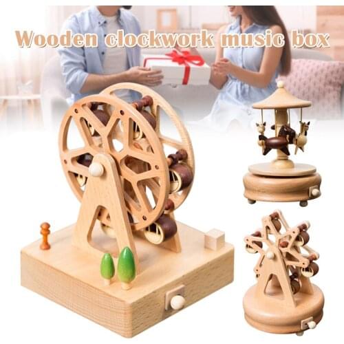 Ferris Wheel Carousel Wooden Music Box Wind Up Toy Gift for Children Girl Women can CSV