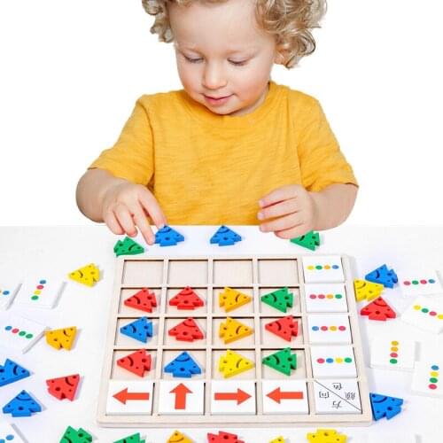 Childrens Wooden Educational Toys Montessori Early Education Training Direction Color Cognitive Teaching Aids Board Game Gift
