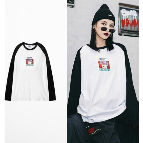 Men Funny T Shirts Letter Hook Print Casual Streetwear Tops Tees Winter Hip Hop Long Sleeve Turtleneck Pullover T-shirts