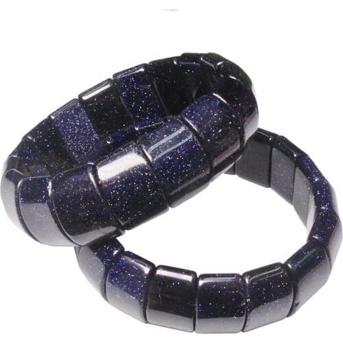14x20mm Natural Blue sandstone Stretch Bracelet-8"