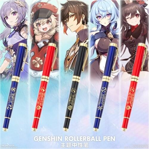 Genshin Anima Game Peripheral Cos Student Metal Pen Campus Animation Club KLEE Costume Props Cute Anime Writing Rollerball Pen