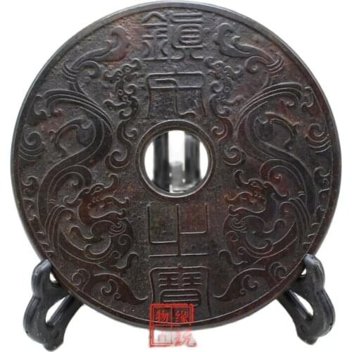 Chinese old jades carving jade stone relief Jade bi home decoration Feng Shui