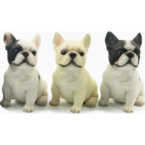 JJM Sit French Bulldog Dog Pet Figure Animal Model Collector Toy Decoration Gift Resin Animal Dog Pet Model Adult Kids Gift