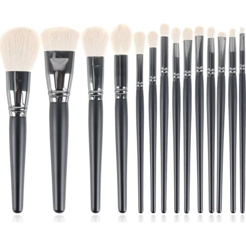 JIELI Makeup Brushes Set 14pcs maquiagem Beauty Cosmetics Tools Power Brush Eyelash Make up White Synthetic Hair Eye Brushes Kit