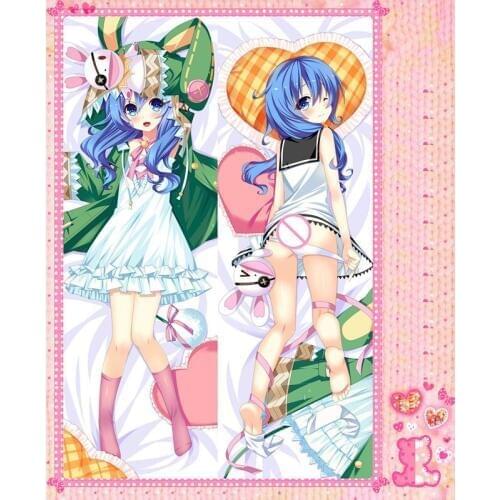 Anime Cartoon Date A Live Yoshino Double Bolster Hugging Pillowcase Peach Skin 2 Way Pillow Case Cover No.9007