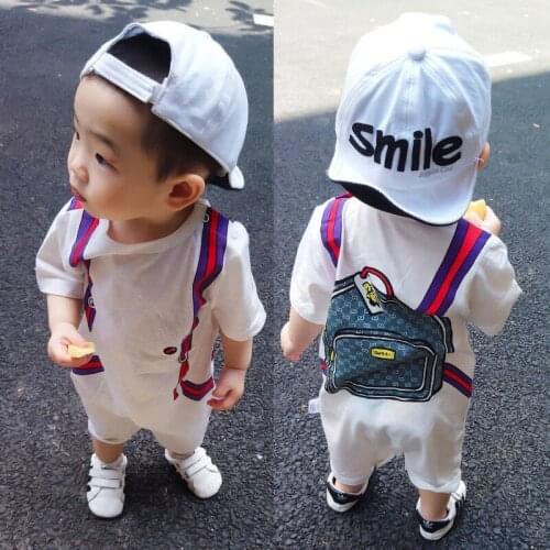 New Born Print School Bag Baby Clothes Summer Small Girl Onesie 0-24m Newborn Baby Rompers Boys Bodysuits