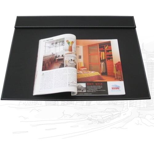Office A3/ A4 File Paper Clip Writing Board Large Desk Pad 60x45cm Desk Drawing Mat PU Leather Black Brown Stationery Supplies