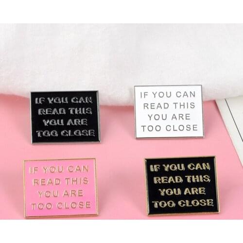 Warning Signs Do not Approach Brooch Cute Shirt Pins Enamel Badges Broches for Men Women Badge Pins Brooches Jewelry Accessories