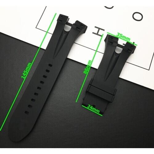 Luxury brand quality 36mm Black Rubber Watch Band Fits For Invicta strap Reserve Venom II watchband+ Free Spring Bar Tool