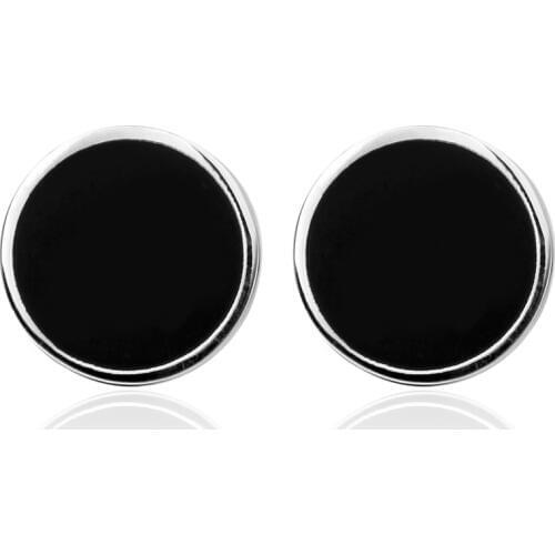 C-MAN Luxury shirt black round Enamel cufflink for mens Brand cuff buttons cuff links High Quality abotoaduras Jewelry