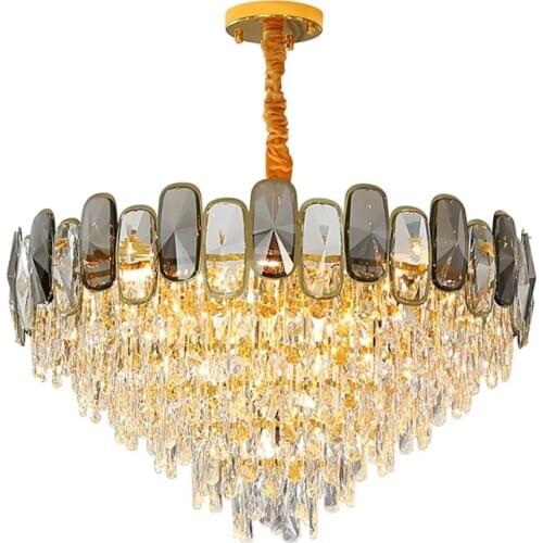 Luxury Crystal Chandeliers For Living Room Contemporary Dining Room Bedroom Indoor Decor Lights Gold Stainless Steel Luminaires