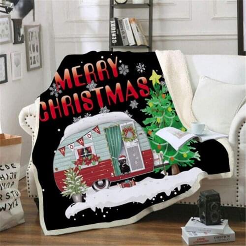 Christmas Holiday Sherpa Throw Blanket for Children Plush Fleece Blanket Soft Cozy Winter Bedding, Couch and Gift Blanket