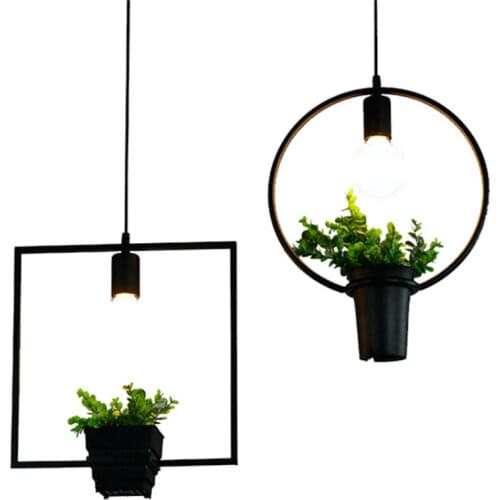 Modern Simplicity Geometry with Flowerpot Pendant Lights Restaurant Coffee House Design Lighting Balcony Bedroom Hanging Lamp