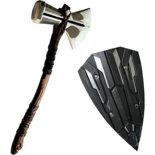 Storming 73cm Ax Hammer Weapons Shield Cosplay Role Playing Movie Thunder Hamme Model PU