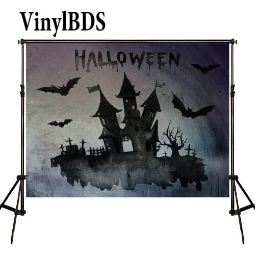 VinylBDS Backdrops Halloween Backdrop Castle Photography Backdrop Black Bat Background Newborns and Children Background