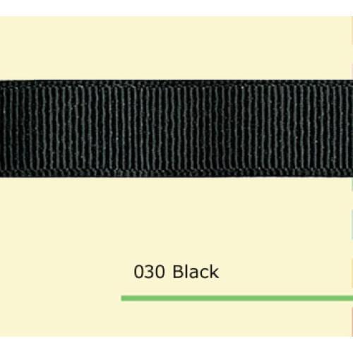 1" inch (25mm) Black grosgrain ribbon with gold purl