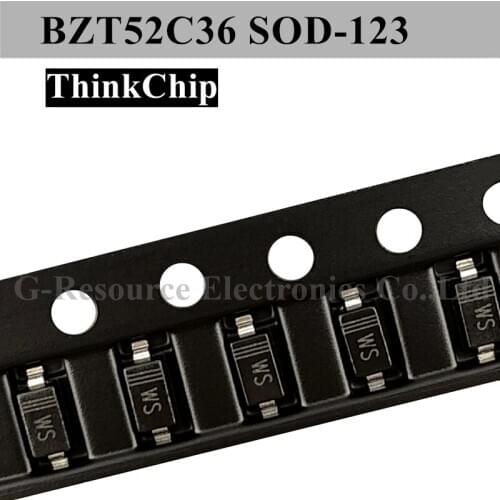 100pvs) BZT52C36 SOD-123 BZT52 36V SOD123 SMD 1206 Voltage Stabilized Diode (Marking WS)