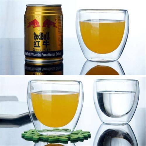 150/250/350/450ML Double Wall Glass Clear Heat Resistant Mini Tea Drink Cups Healthy Drink Mug Coffee Cups Insulated Glass