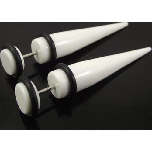 2 Pieces Fashion Acrylic UV Black Earring Gauges Fake Ear Plug Flesh Plugs cheater Tapers Fashion Ear Piercing Body Jewelry