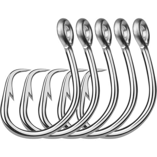20PCS Corrosion Resistance Saltwater Fishing Hook Tuna Circle Bait Fishing Hook 13/0#,14/0#,15/0#,16/0# Stainless Steel Fishhook