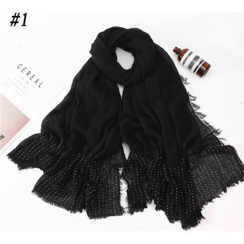 2019 Fashion Diamond Crinkled hijab Wrinkle scarf Shawls Cotton Viscose Bubble Scarf Crinkle Plain Muslim Head Hijab Turban