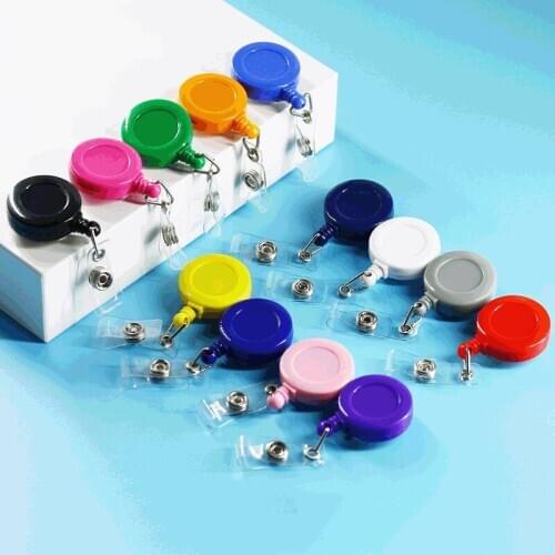 3pcs Retractable Pull Badge ID Lanyard Name Tag Card Badge Holder Reels Key Ring Chain Clips School Student Office Supplies