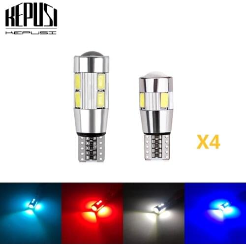 4x Car Auto LED T10 194 W5W LED Light Bulb No Error LED Parking Light LED Car Side Marker Light Canbus White