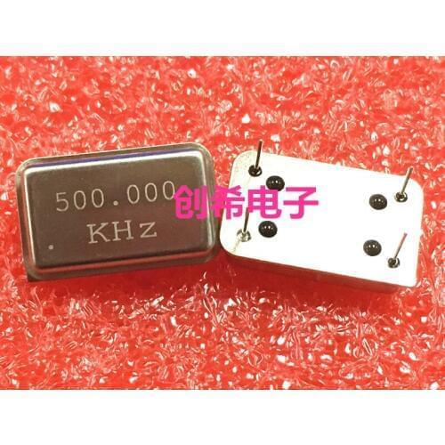 5pcs 500KHZ 500K 500.000KHZ In-line active crystal OSC DIP-4 rectangular clock vibration full size