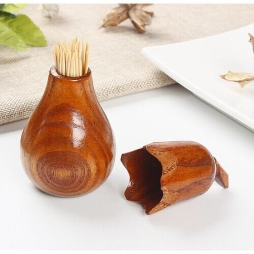 5PCS Toothpick Holder Aubergine Style Spice Jar Sugar Bowl Jujube Wooden Salt Storage Box With Lid Kitchen Tool Accessories