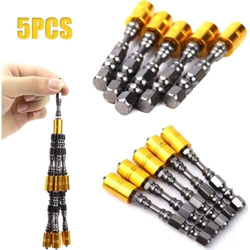 5pcs Screwdriver Bit Batch Head Bite Equipment Hand Magnetic Circle Metal