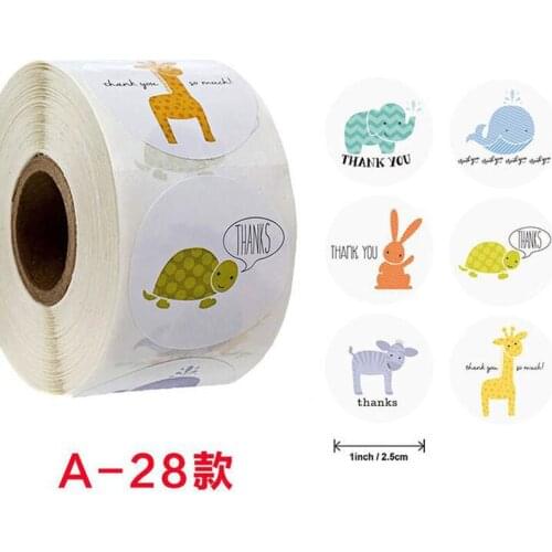 500pcs Roll Foreign Trade Thank You Thank You Flower Sticker Sticker Sticker Gift Bag Seal Sticker Decorative Stationery Label