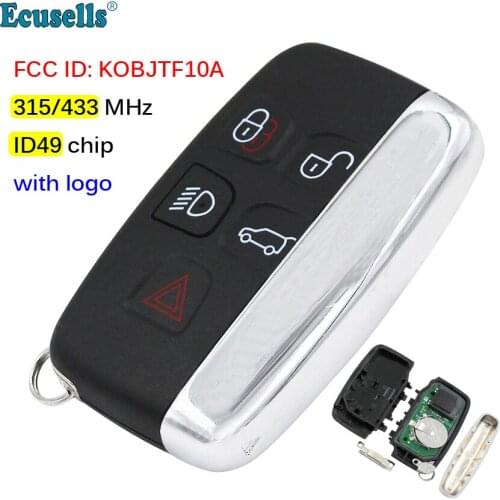 5 Buttons Keyless Entry Smart Remote Key Fob 315Mhz With 49 chip for Jaguar XFL XE XJ XF 2013-2014 KOBJTF10A