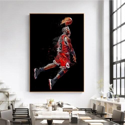 Abstract Art Painting basketball famous Poster Fly Basketball Wall Pictures for Living Room Decoration Bedroom Sport Canvas