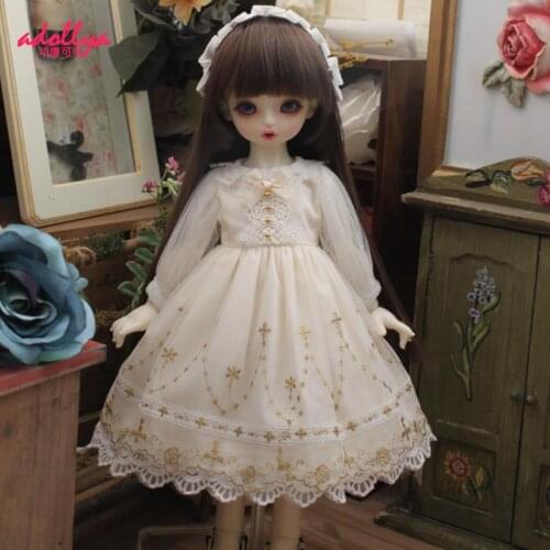 Adollya BJD Doll Accessories Dress for Doll Princess Wedding Clothes Dress and Headdresses Suitable for 1/4 1/6 Dolls