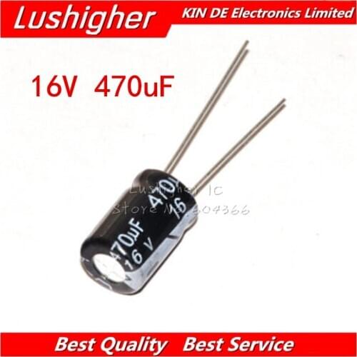 20PCS 16V470UF 8*12mm 470UF 16V 8x12 mm Aluminum Electrolytic Capacitor DIP