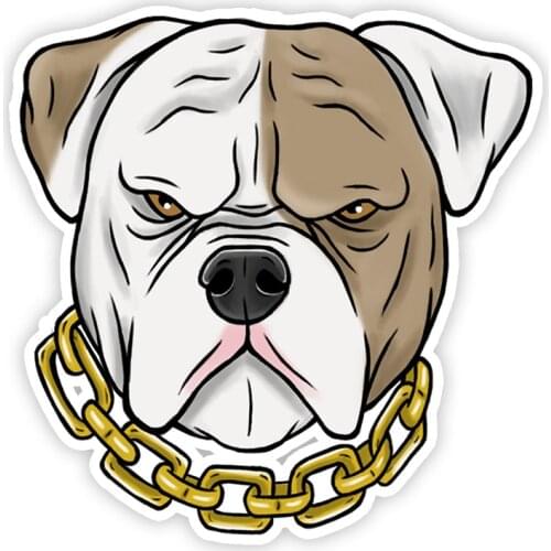 B0798# Various Sizes Self-adhesive Decal Собака с цепью Car Sticker Waterproof Auto Decors on Bumper Rear Window Laptop